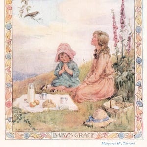 Carte postale vintage des années 40, Margaret Tarrant, Baby's Grace, la Société des Médicis