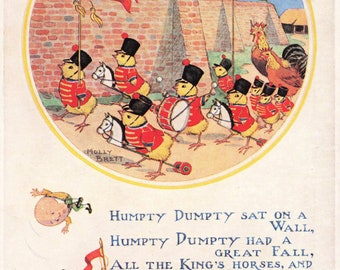 Molly Brett Humpty Dumpty Comptine Utilisée 1954 Carte Postale Société Médicis