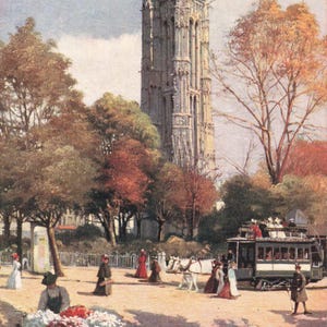Paris, o Tour St Jacques Vintage 1910 cartão postal Editora Tucks