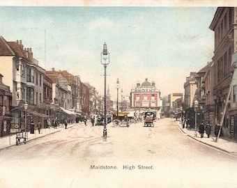 Cartolina vintage di Maidstone High Street 1904