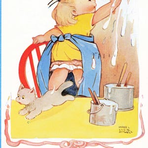Carte postale vintage 1959 de Mabel Lucie Attwell, must be all nice for when you come