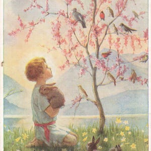 Margaret Tarrant Morning Carol vintage 1930&#39;s  Vintage postcard Publisher Medici Society