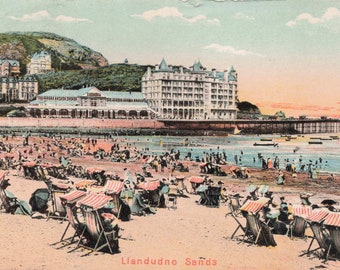 LLANDUDNO Sands Vintage 1904 Postcard Publisher Bunney's Llandudno