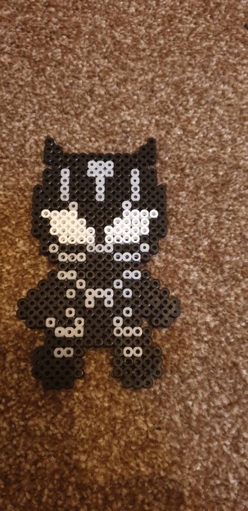 Marvel inspired Hama bead figure Black Panther. fuse/peeler Etsy