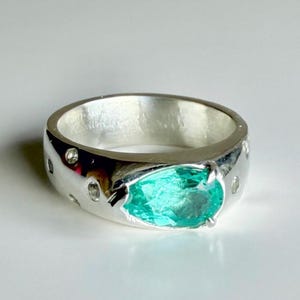 paraiba and sapphire ring