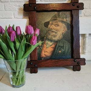 Kitschy art print man with pipe from Dorus Rijkers tacky print