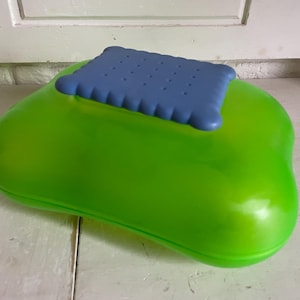 Vintage design green plastic container, cookie storage box,  Stefano Giovannoni for Alessi