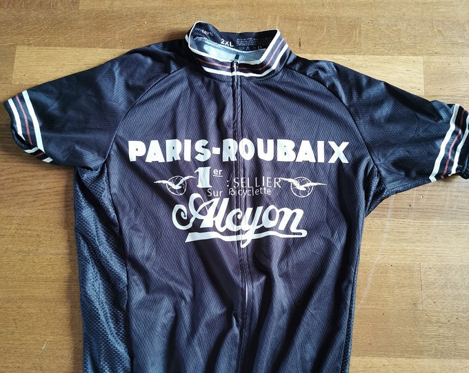 Vintage retro cycling jersey Paris Roubaix by Alycon xxl