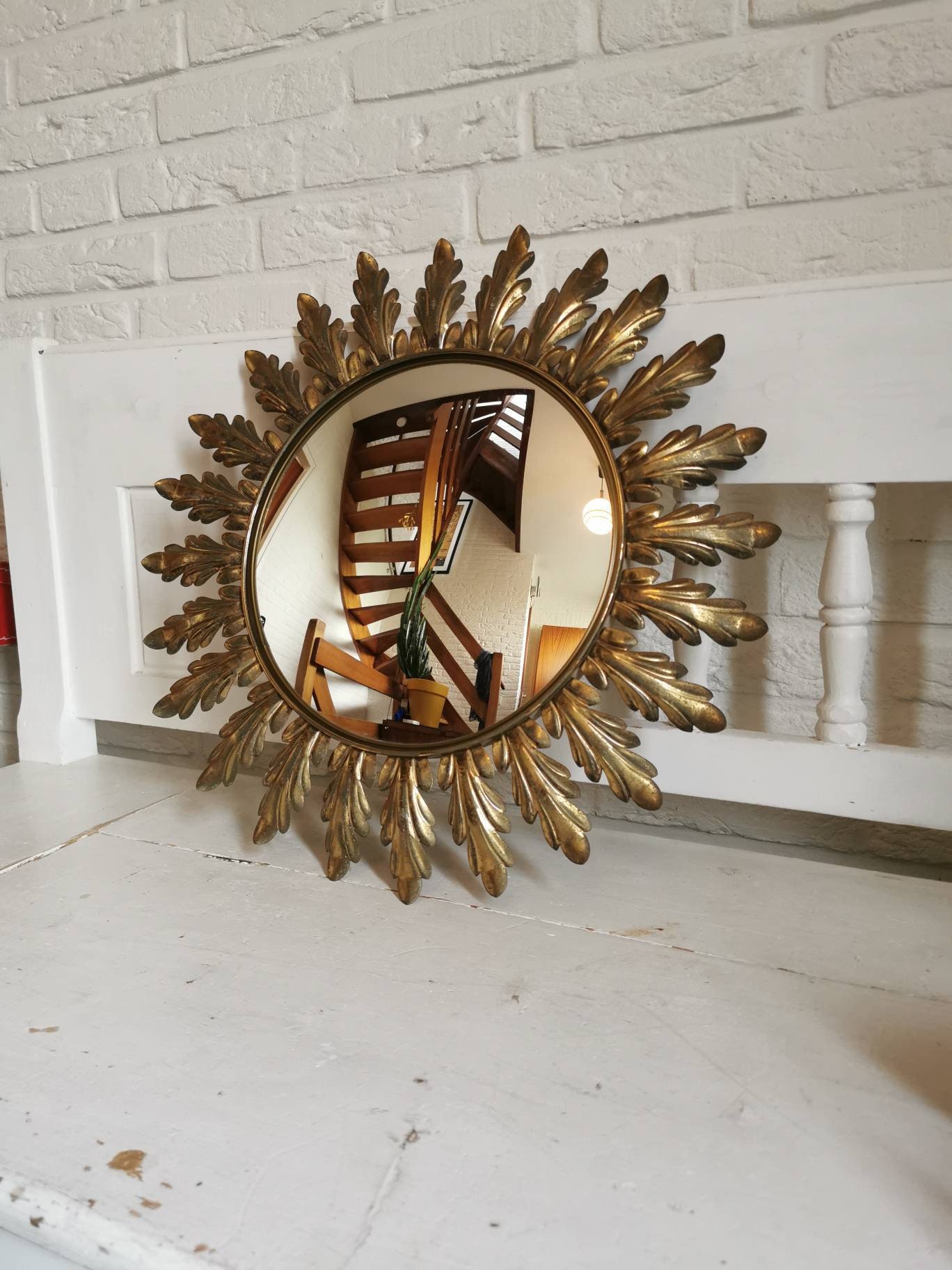 Midcentury sunburst spiegel van Deknudt België uit de jaren - Etsy Nederland