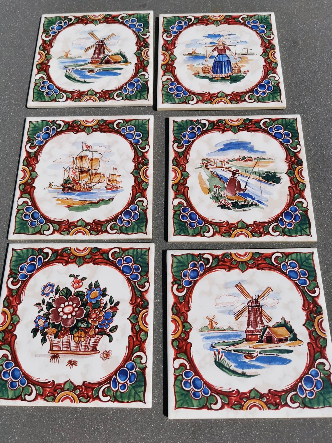 Vintage Dutch Tiles Old Tiles With Typical Dutch Creations Etsy