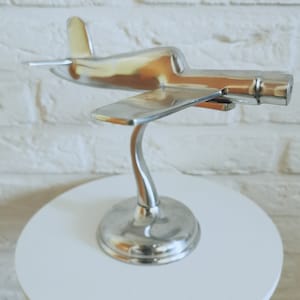 Retro fifties chrome Desk Fighter Plane Model