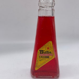 vintage Flaschenset San Pellegrino Bitter aus den Fünfziger Jahren, voll und versiegelt