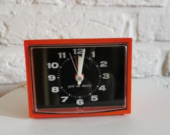 Vintage orange seventies alarm clock
