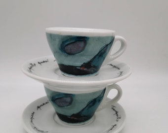 Set of two vintage 2000s cappuccino cups  Musetti collection by casali