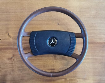 Vintage Mercedes brown leather steering wheel type: 1164640017 for Mercedes oldtimer w116 w123 w115
