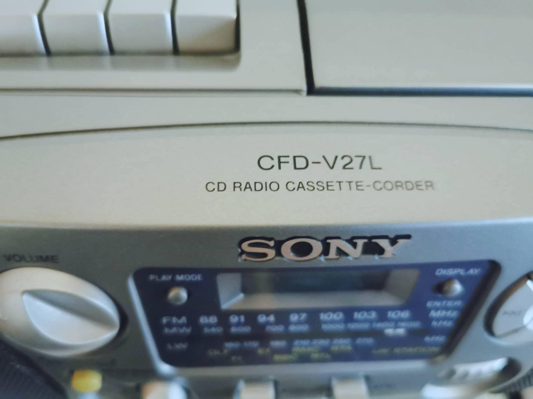 Vintage 90s Radio Cassette and Cd Player by Sony Model Cdfv27l 