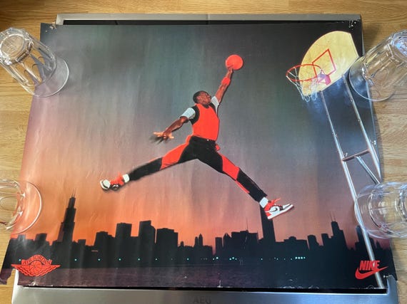 【激レア】Nike Michael Jordan ポスター Vintage Original 1985 Michael Jordan NIKE Poster ROOKIE