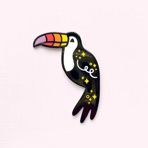 Toucan Enamel Pin | Happy Bird - Birds of Paradise - Toucans - Tropical Bird - Stars - Space - Animal Jewelry - Parrot - Exotic Bird