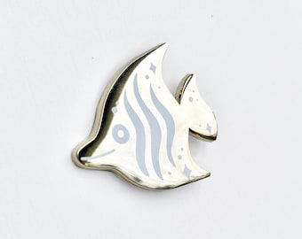 Angelfish Enamel Pin | Fish Gift - Beach Jewelry - Gold - Brooch - Exotic - Coral Reef - Tropical - Island - Ocean - Great Barrier Reef