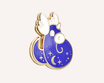 Dratini Enamel Pin | Pokemon Gift - Pokemon Enamel Pin - Cute - Dragon - Space - Stars - Moon - Purple - Pokemon Gold Hard Enamel Pin