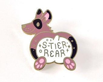 S-Tier Rear Corgi |  Gold Hard Enamel Pin -  Lapel Pin - Dog Brooch - Puppy Jewelry - Dog Gift - Pooch - Bad Dog - Kawaii - Adorable