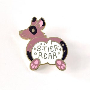 S-Tier Rear Corgi |  Gold Hard Enamel Pin -  Lapel Pin - Dog Brooch - Puppy Jewelry - Dog Gift - Pooch - Bad Dog - Kawaii - Adorable