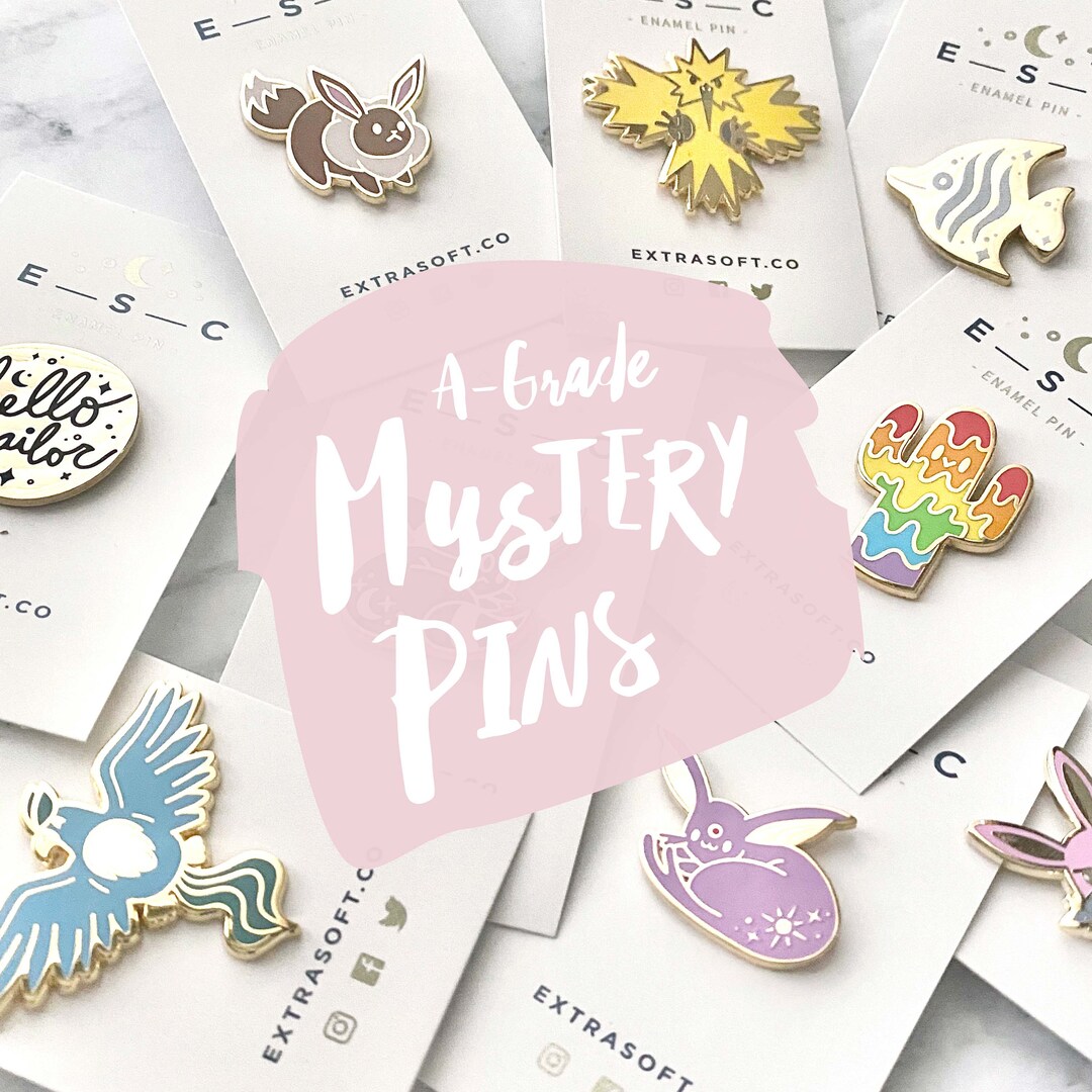 A Grade Mystery Enamel Pin Bag 5 Pins Mystery Box Lapel Pin Deal Pins