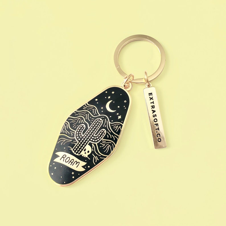 Gold Leaf Keychain Plant Charm, Metal Keyring, New Home Gift, Simple, Statement, Black, White, Jewelry, Gift For Her, Chic, Unique, Cute image 9