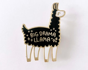 Big Drama Llama Pin | High-Quality Enamel - Conversation Starter - Unique Accessories - Glossy Finish Pin - Gift for Her - Stocking Stuffer