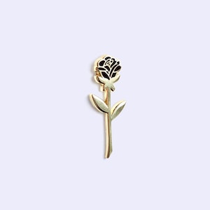 Black Rose Enamel Pin | Plant Pin - Plant Lady - Plant Mom Gift - Stocking Stuffer - Plants -  Houseplant - Plant Lover Accessory - Flower