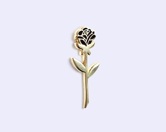 Black Rose Enamel Pin | Plant Pin - Plant Lady - Plant Mom Gift - Stocking Stuffer - Plants -  Houseplant - Plant Lover Accessory - Flower