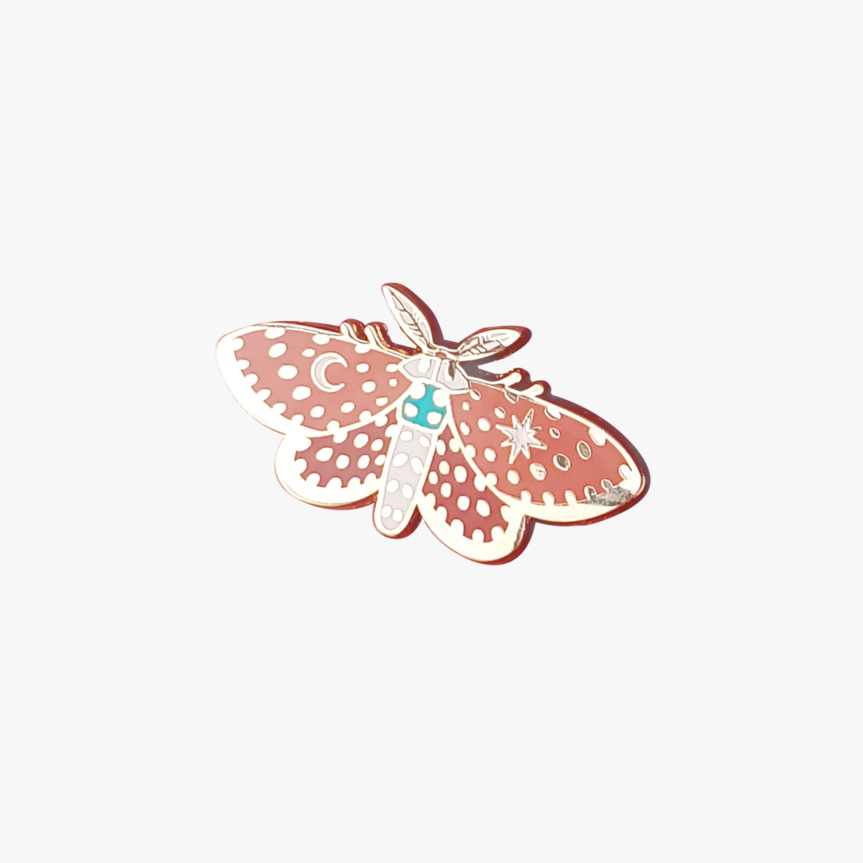 Moth Enamel Pin Lunar Moth II Gold Pin Gift for Her Etsy