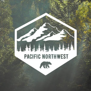 PACIFIC NORTHWEST  HEXAGON  | Decal Vinyl Sticker|Cars Trucks Vans Walls Laptop|