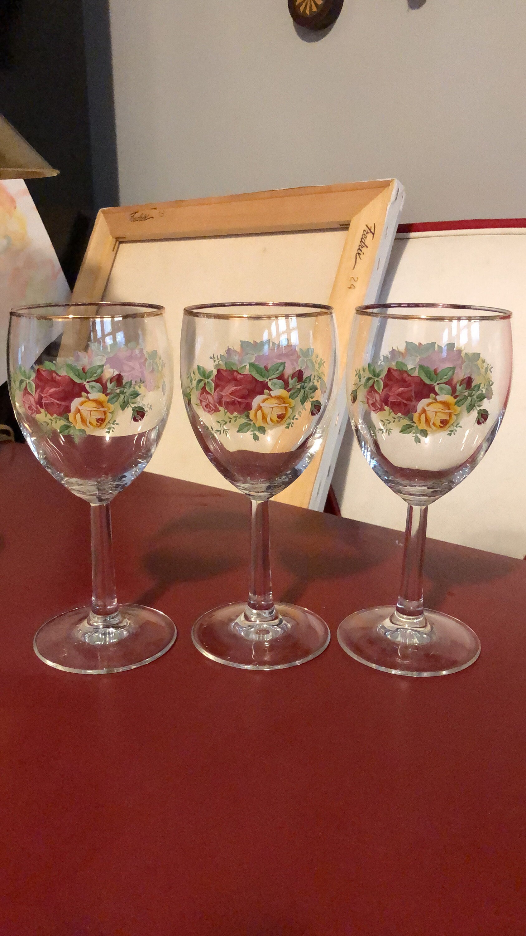 Vintage Royal Albert Country Roses Wine Glasses - Etsy