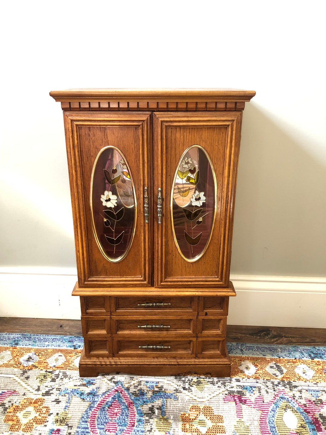 Vintage Oak Wood Jewelry Etsy