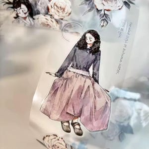 KaiXiaoXun Studio |  Vintage Beautiful Peony Girl Kiss Cut SAMPLE | 333 cm loop