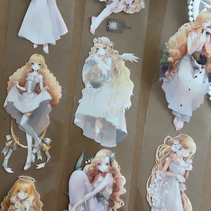 Campione di nastro adesivo PET con ragazza carina con i capelli rossi | ANELLO DA 88 cm | | nastro washi tape per diario creativo