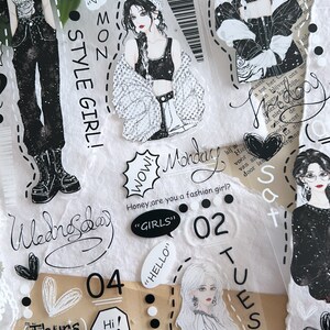 Campione di nastro PET Black White Hi Fashion Girl | Canna da 100 cm