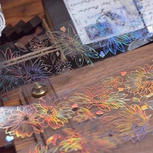 Przezroczysta błyszcząca taśma dla zwierząt PRÓBKA | Próbka taśmy Washi do scrapbookingu i dziennika