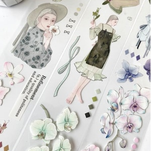 Loi Design | Colourful Orchid PET tape SAMPLE | 90 cm loop | scrapbook junk journal stationery