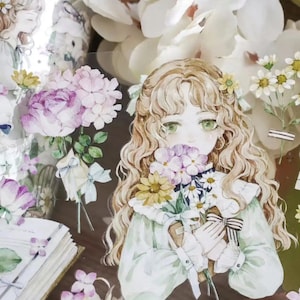 Girl with flower collection PET tape SAMPLE | 100 cm loop