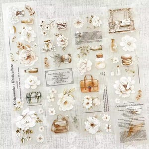 Crea con Gaby | CAMPIONE di nastro adesivo per animali domestici White Blooms | corsa di 100 cm