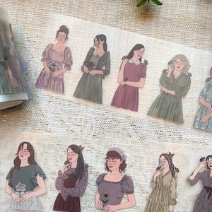 AmorRoseStudio | Niña llamada Gigi | Muestra de cinta adhesiva PET vintage para niñas en otoño