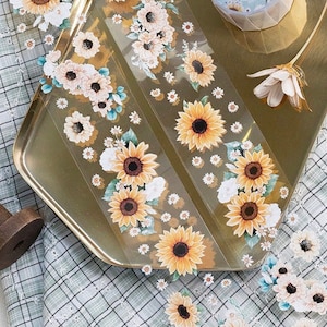 Loi design Sunflower PET tape sample | scrapbook junkjournal diy collage stationery