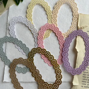 8 pièces | Ensemble de cadres découpés ovales | papeterie décorative pour journal intime