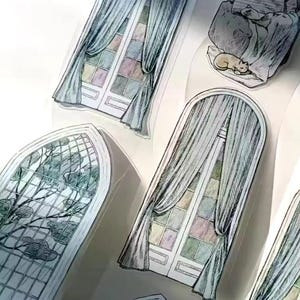 Kaixiaoxun Studio Vintage House corner PET tape SAMPLE | 330 cm loop