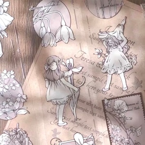 Damigella d'onore d'epoca | Nastro adesivo per animali domestici | forniture per scrapbooking di junk journal