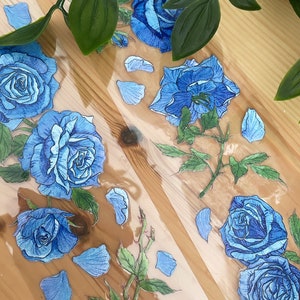 Blue rose PET tape sample | scrapbooking journaling ephemera sticker