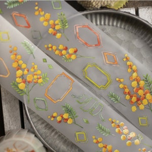 Loi Design Acacia Flower PET tape sample | 90 cm loop | decorative journaling stickers
