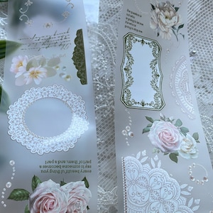 Vintage inflorescence PET tape sample | scrapbook junk journal diy collage stationery
